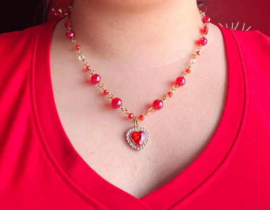ruby heart necklace