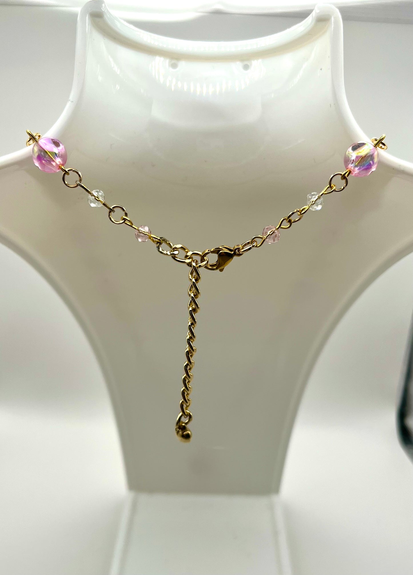 pixie pink heart necklace