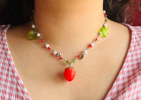 Strawberry shortcake necklace