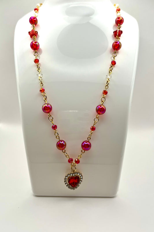 ruby heart necklace